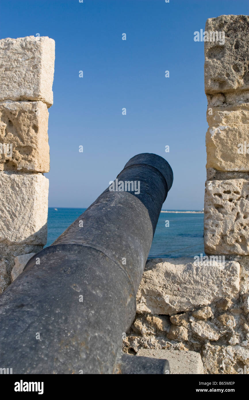 Old cannon in Larnaca fort Local Mediaeval Museum Stock Photo