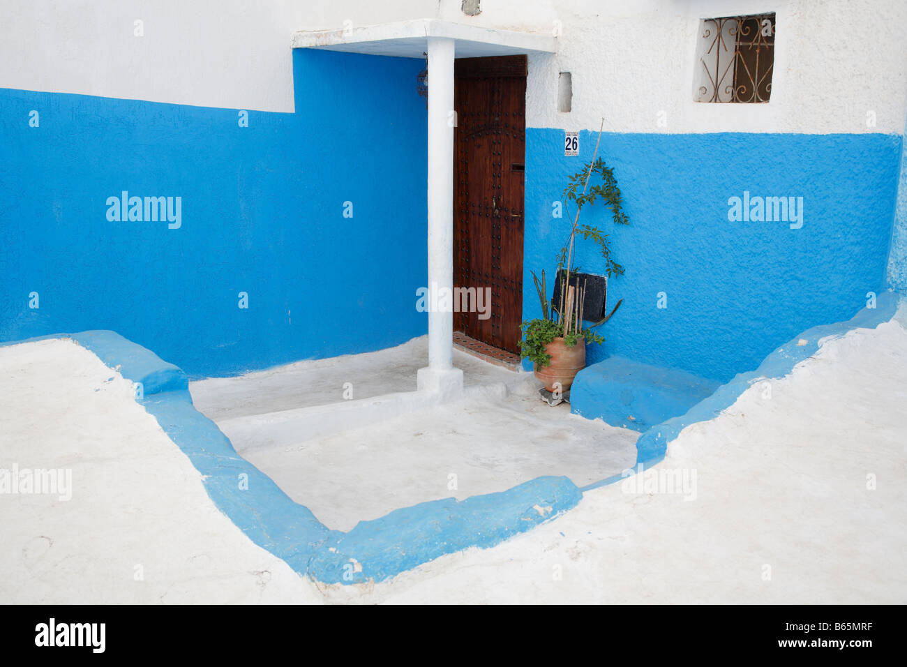 Blue streets, Kasbah, Rabat, Morocco, Africa Stock Photo