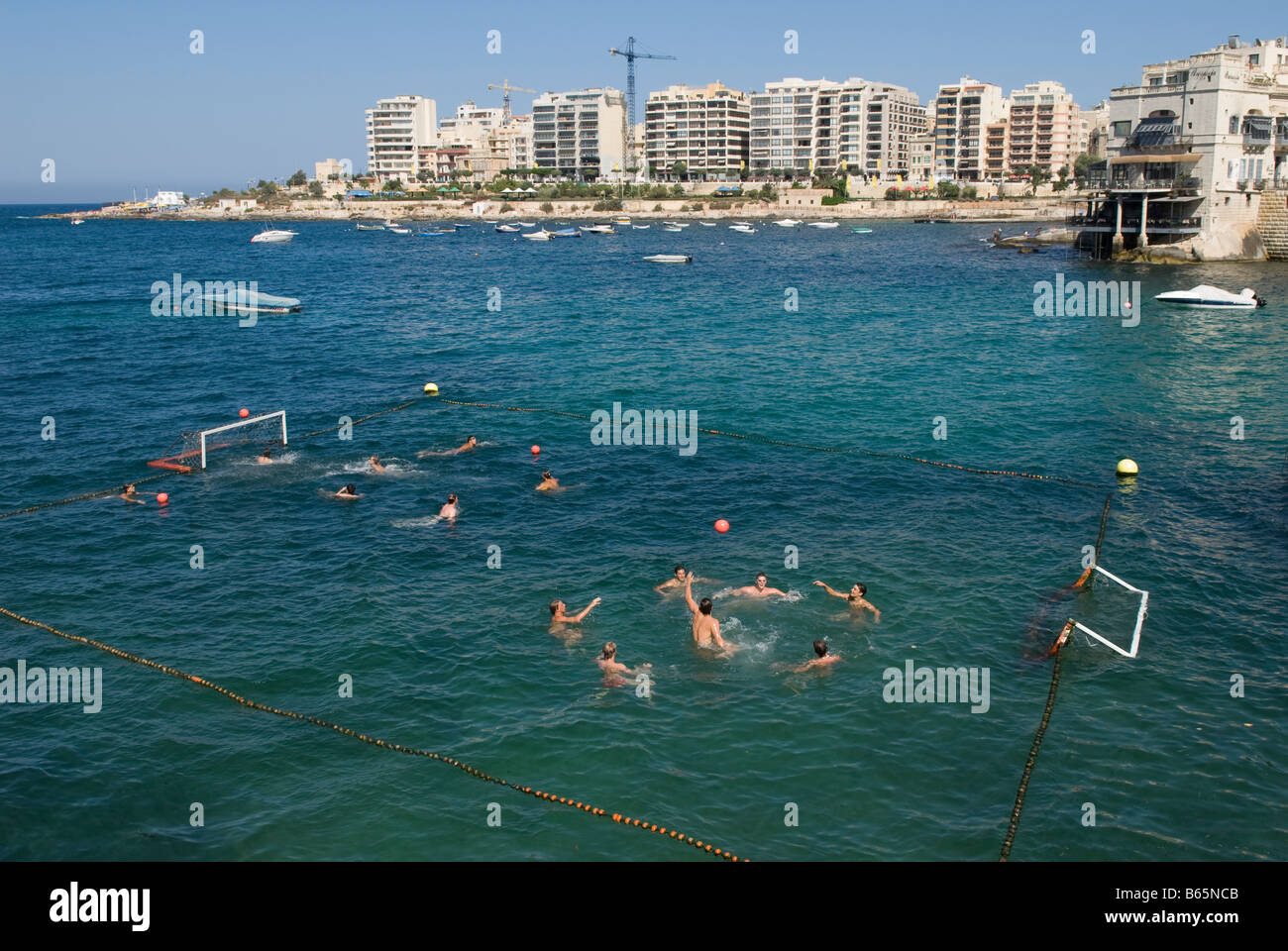 Water polo players, Balluta Bay Sliema Malta Stock Photo 21024875 Alamy