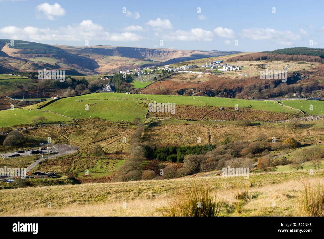 View across Tylorstown towards the Rhondda Fawr valley near Ferndale