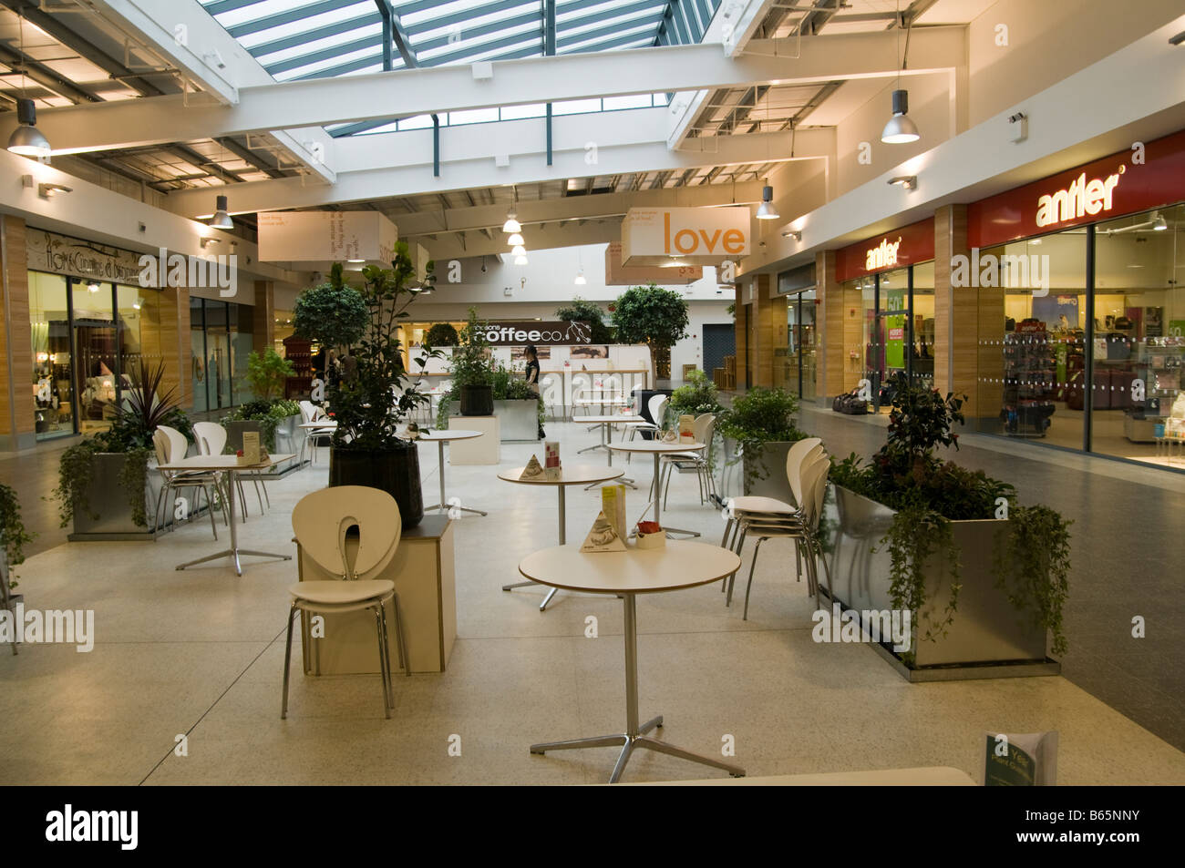 Interior of small shopping precint at Barlborough near Sheffield South