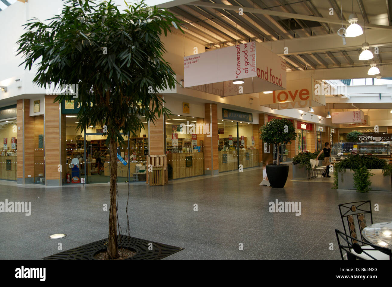 Interior of small shopping precint at Barlborough near Sheffield South