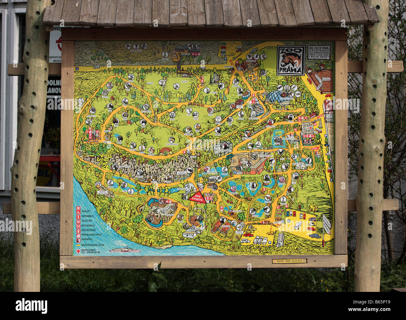 A map of Prague Zoo, Czech Republic Stock Photo
