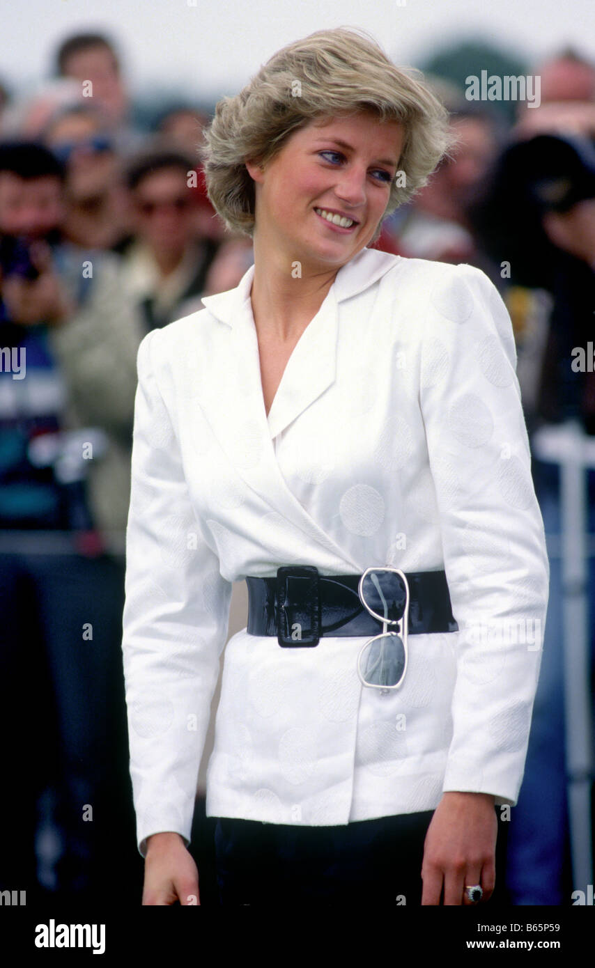 Princess Diana at Guards Polo Club Windsor UK Stock Photo