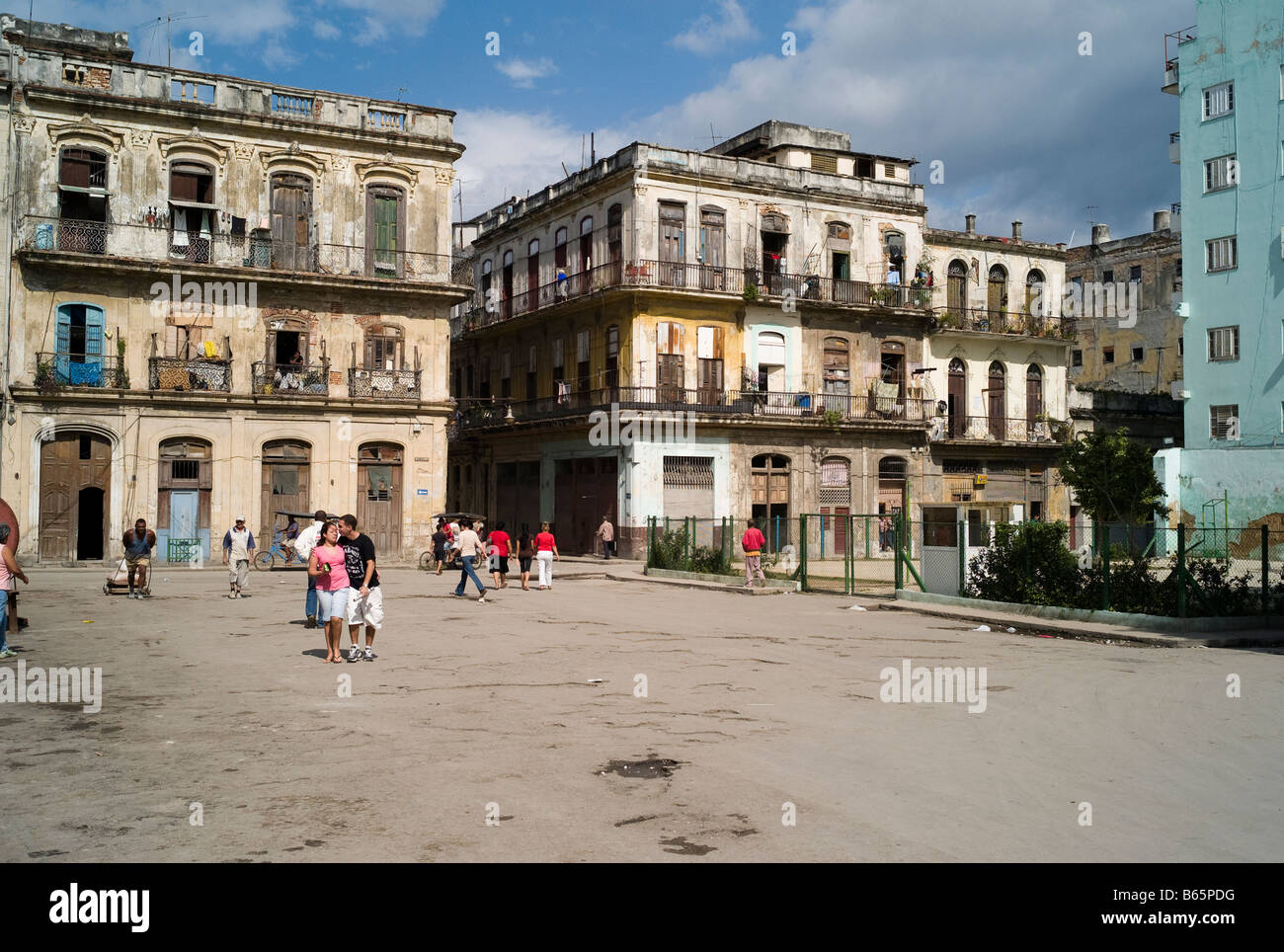 Sunday morning scene at Plaza del Cristo, Havana. Stock Photo