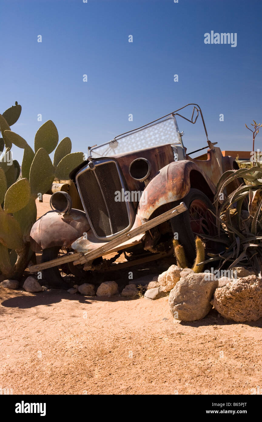 Wreck of a classic car in the desert town of Solitaire Namibia Africa ...