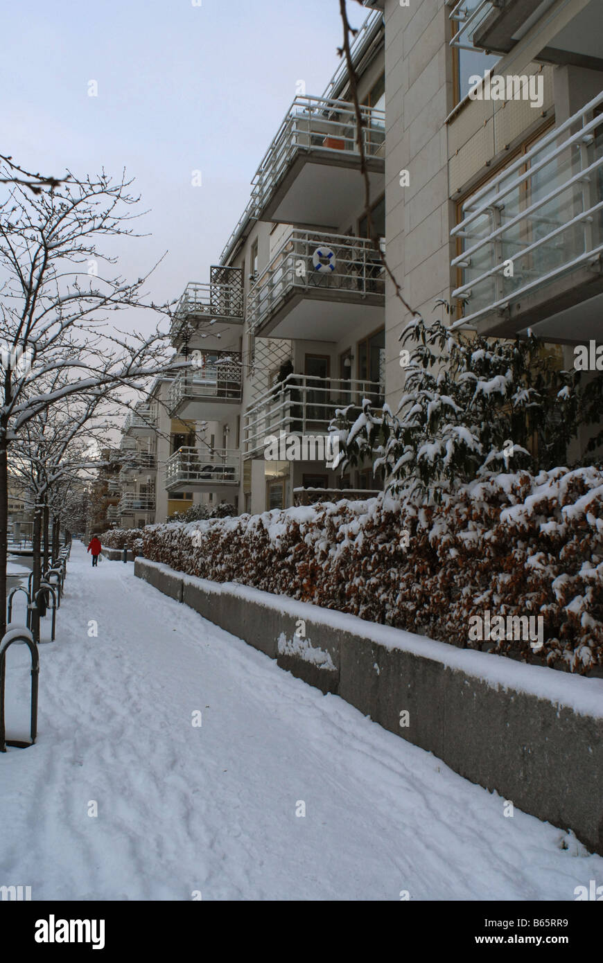 Environmentally friendly housing in the Hammarby sjöstad district of Stockholm in Sweden Stock Photo