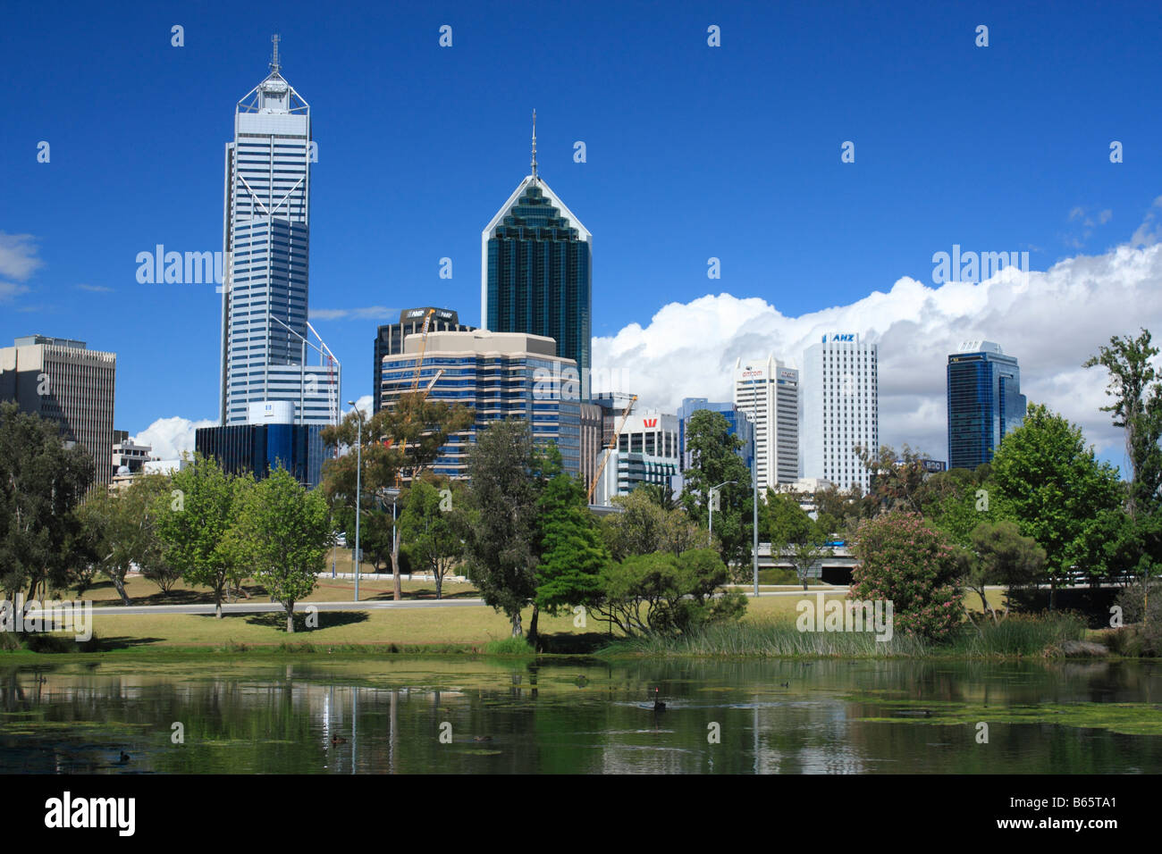 Perth City Skyline Western Australia W A Stock Photo