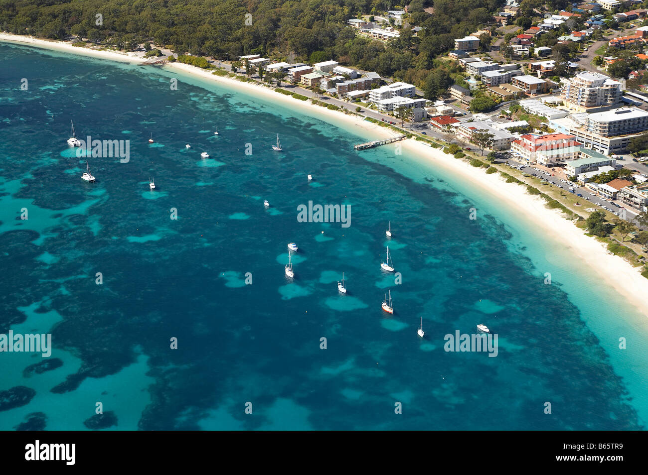 Shoal Bay Port Stephens New South Wales Australia aerial Stock Photo