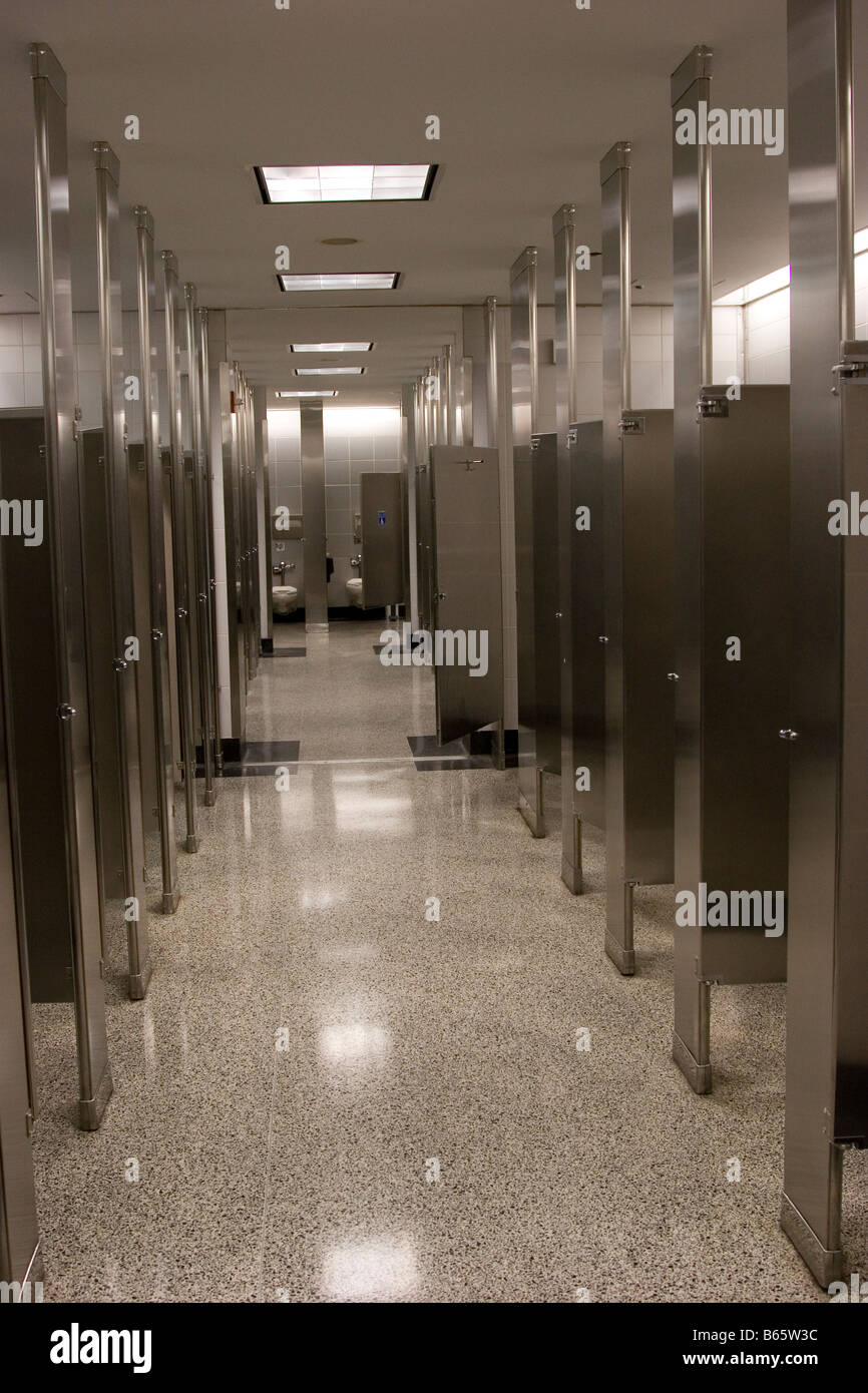 Public restroom at Denver International Airport, USA Stock Photo