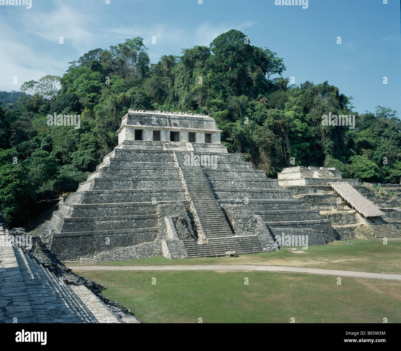 Mexico Palenque Temple Of Inscriptions Stock Photo