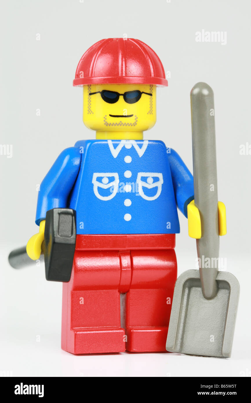 lego construction worker Stock Photo