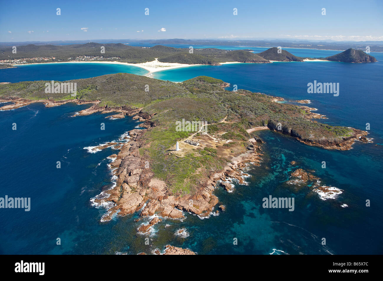Light House Point Stephens Fingal Bay left and Fingal Spit Tomaree
