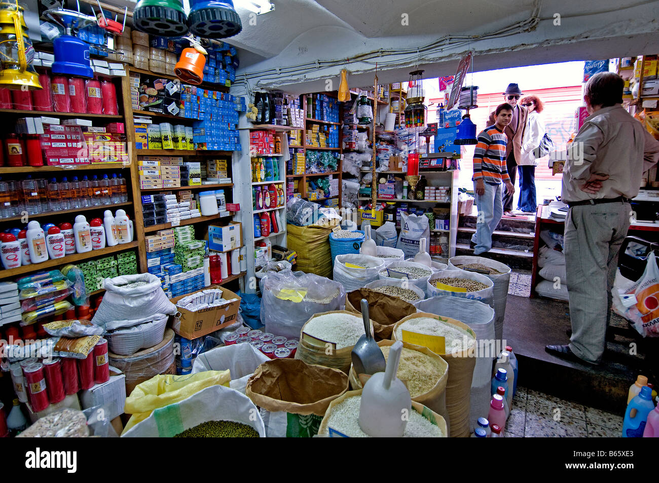 Grocer Grocery cheese Central food market Athens Greece Greek Stock Photo Alamy
