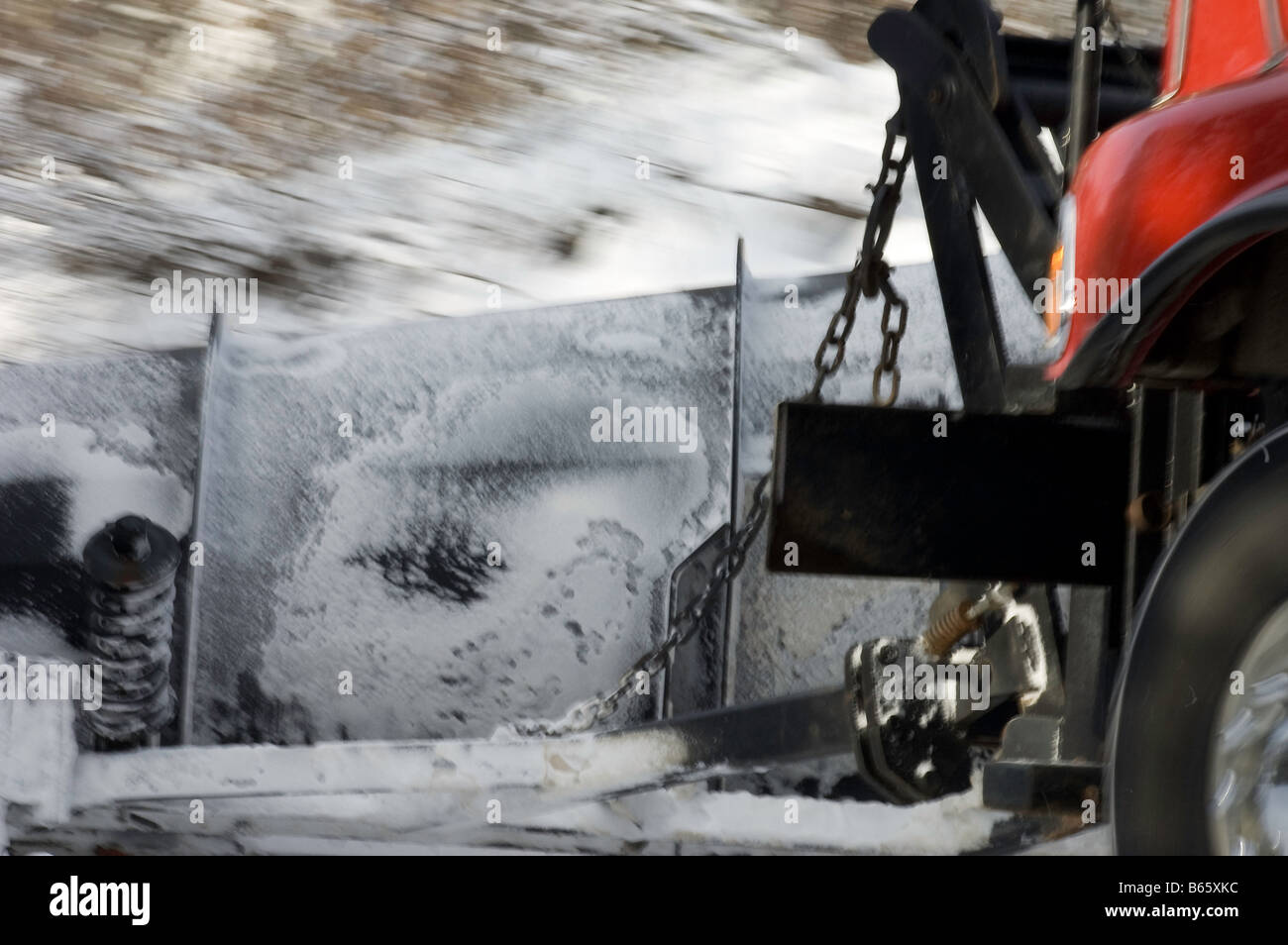 snow plow truck in action Stock Photo Alamy