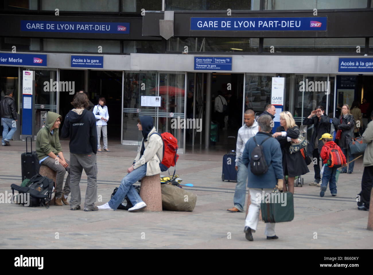 Train passengers at Gare De Lyon PartDieu rail station,Lyon in France