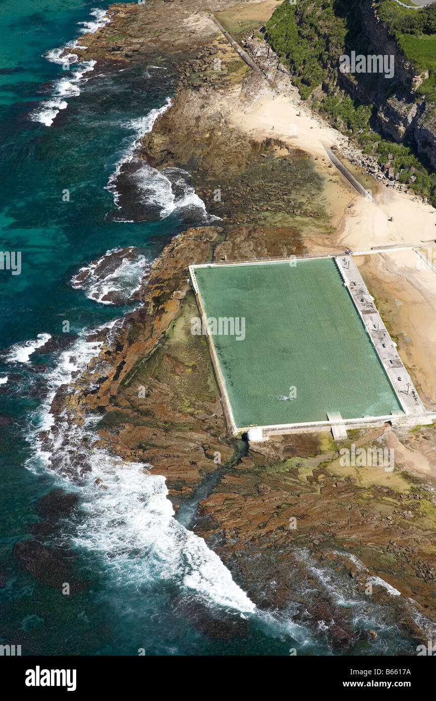 Merewether Ocean Baths Newcastle New South Wales Australia aerial Stock Photo