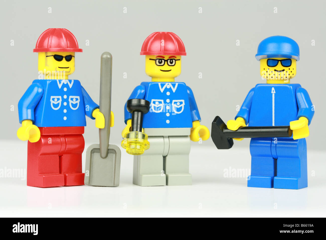 lego construction workers crew Stock Photo