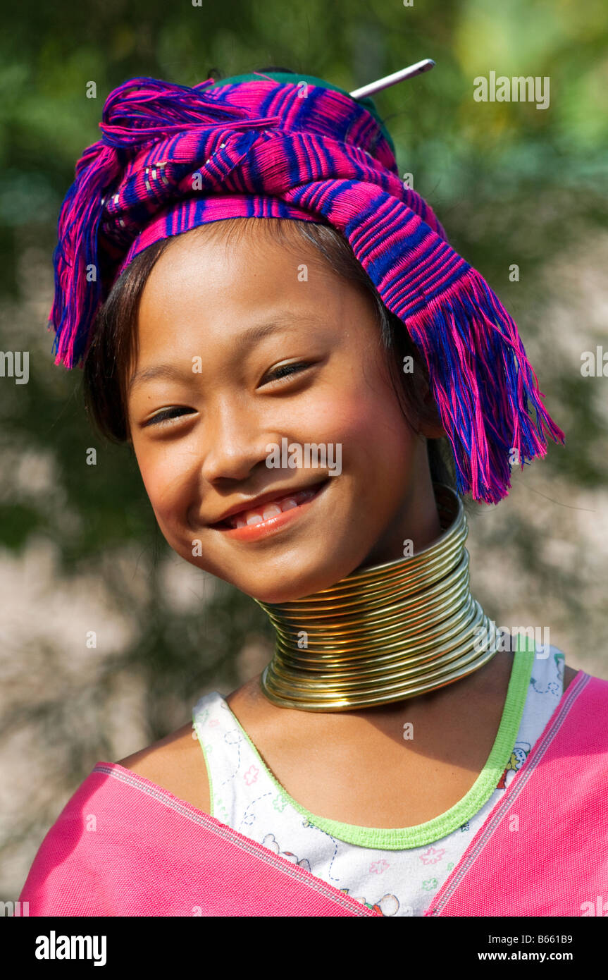 A young girl from the Karen Hill tribe Chiang Mai, Thailand. Stock Photo