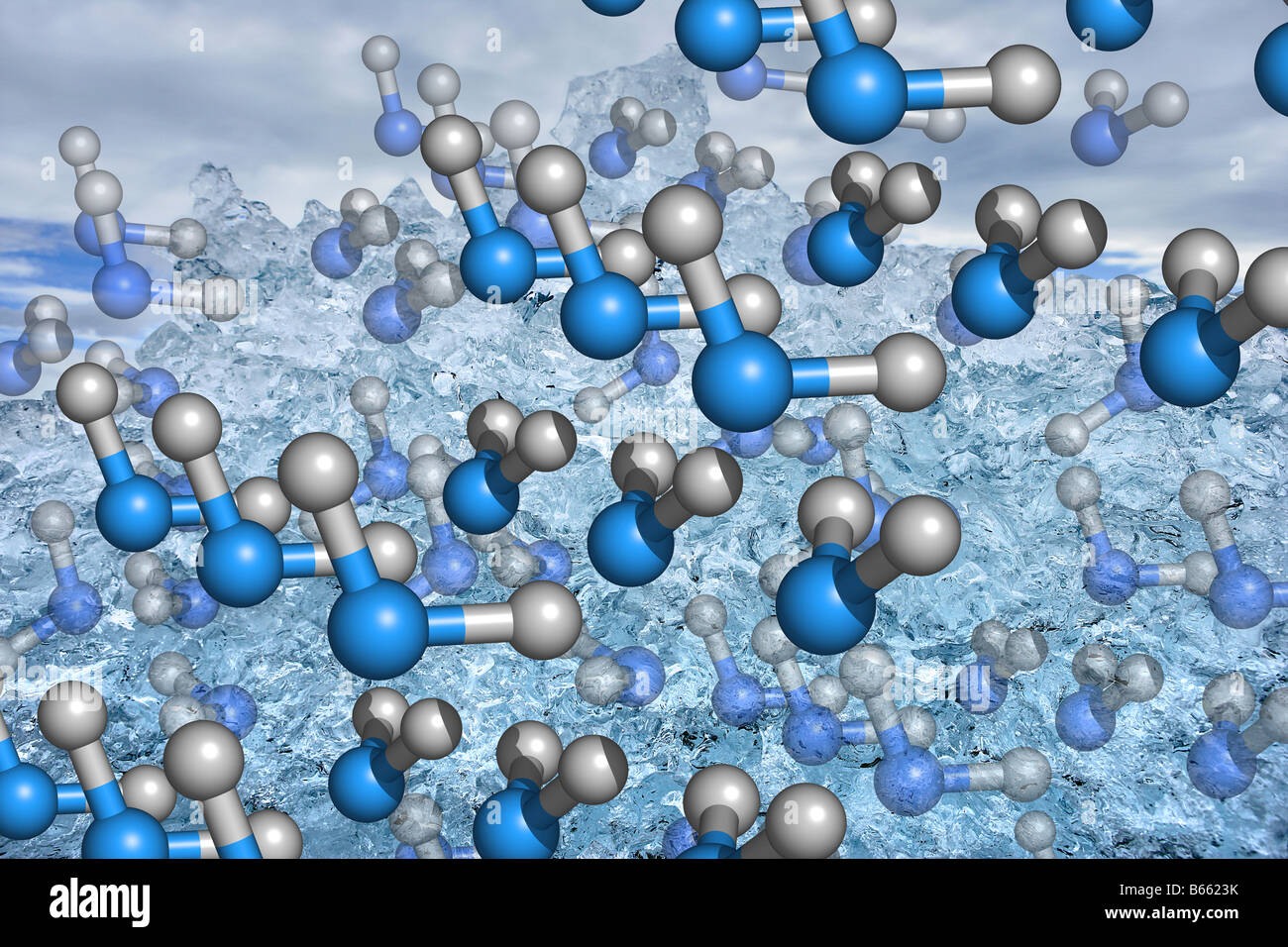Ice Molecules Stock Photo