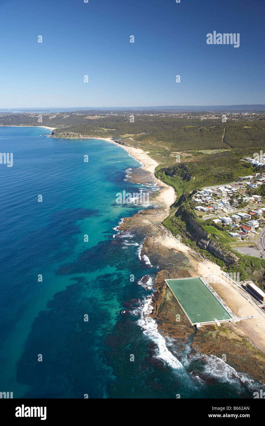 Merewether Ocean Baths Newcastle New South Wales Australia aerial Stock Photo