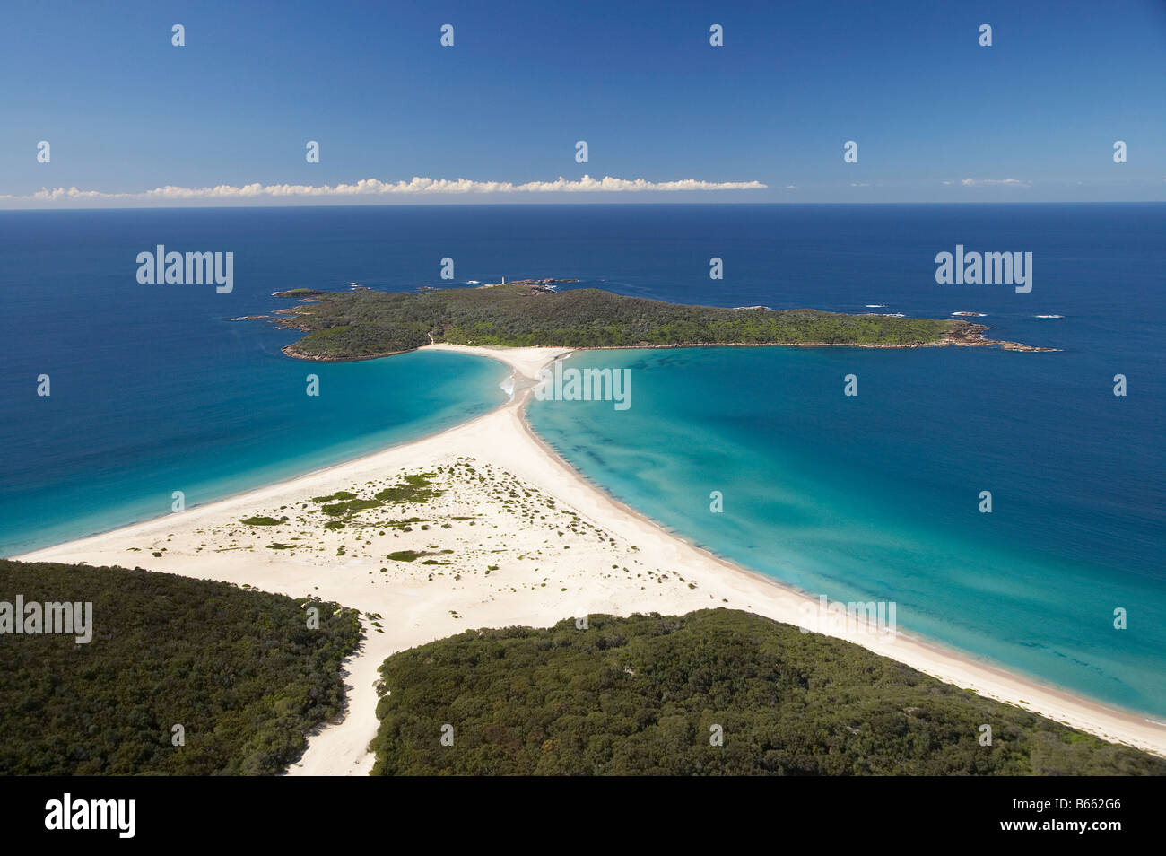 Fingal Bay right Fingal Spit and Point Stephens Tomaree National Park