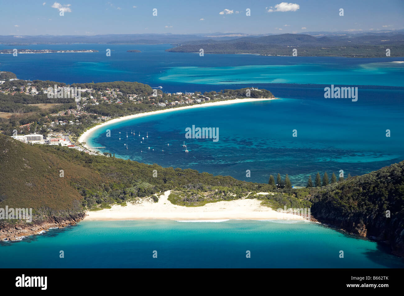 Zenith Beach closest and Shoal Bay distance at entrance to Port Stephens New South Wales