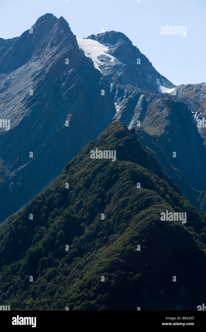 Mount Momus (2148m) in the Humboldt Mountains, from the Routeburn Track, Mount Aspiring National Park, South Island, New Zealand Stock Photo