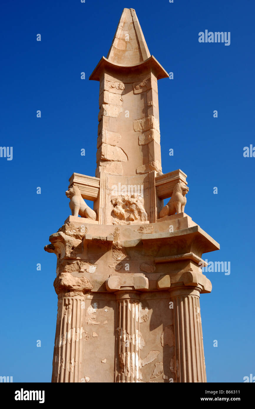 The Mausoleum of Bes in Sabratha Stock Photo