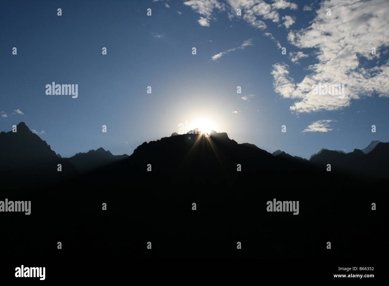 Sunrise at Machu Picchu Stock Photo