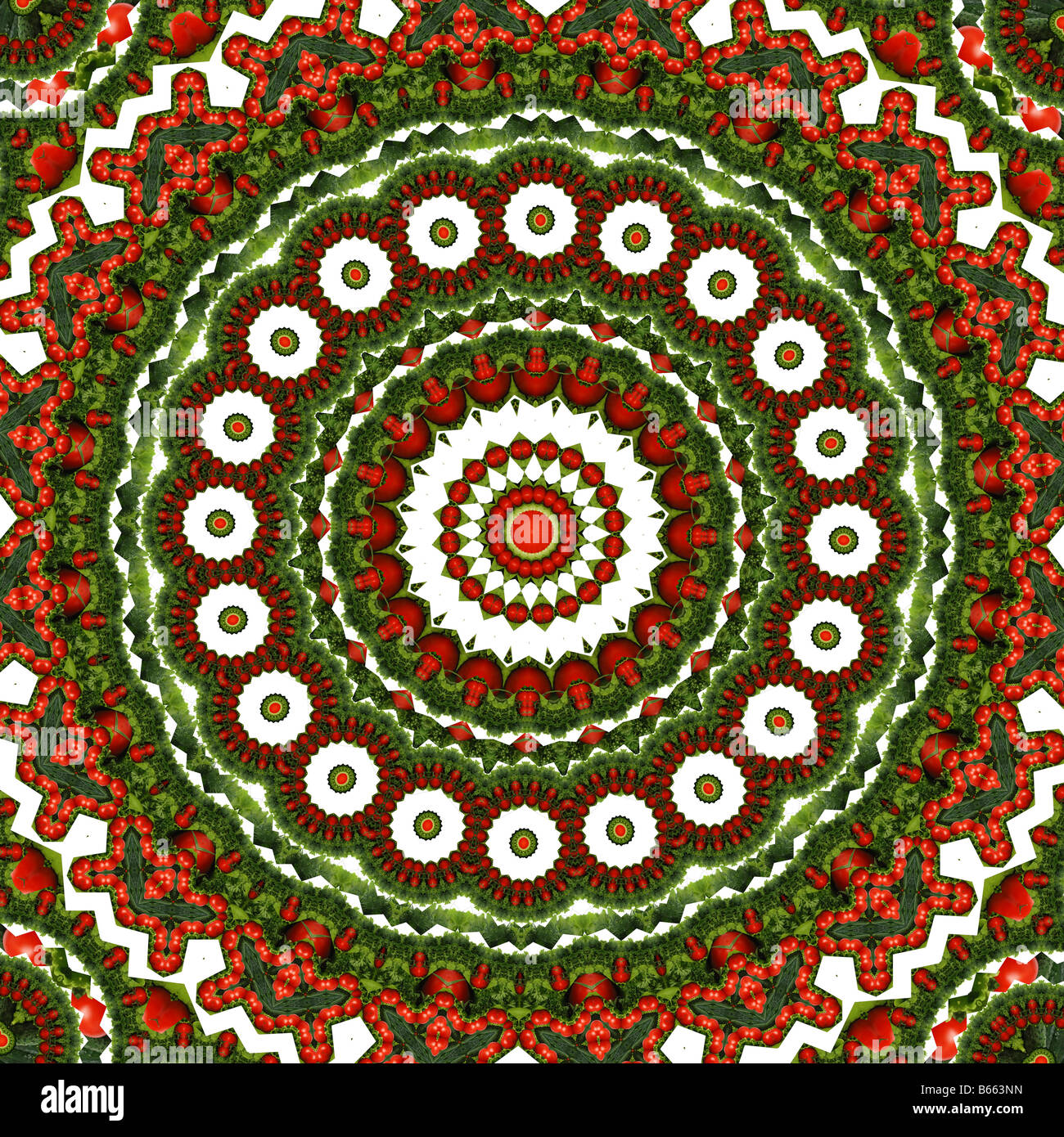 Kaleidoscope vegetable An abstract background with repeating elements Stock Photo