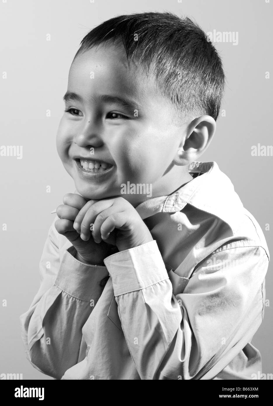 A portrait of a lovely half-asian boy Stock Photo