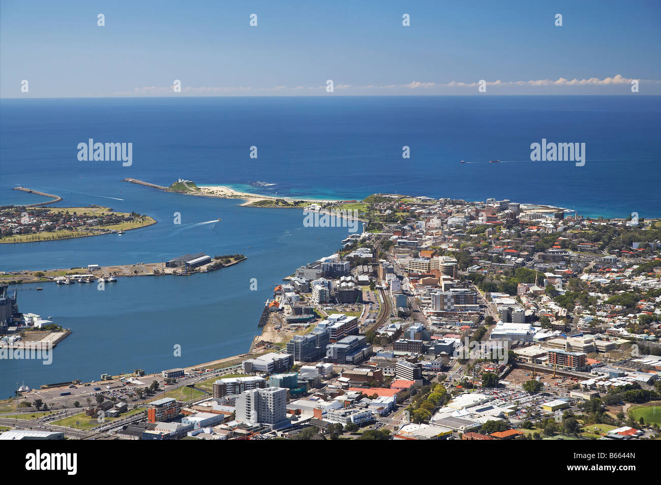 Newcastle Harbour Newcastle New South Wales Australia aerial Stock