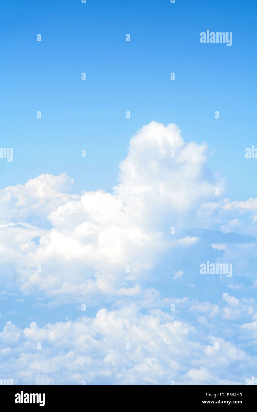A view of clouds and blue sky from an aerial view Stock Photo - Alamy