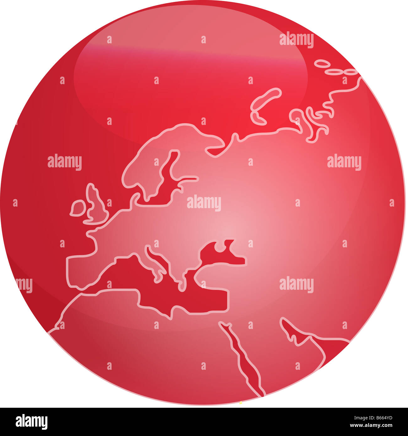 Europe Mapsphere Map of Europe on a glossy sphere Stock Photo - Alamy