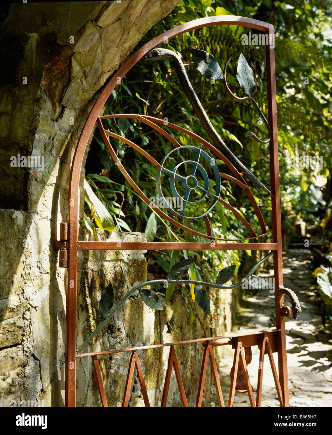 Las Pozas, Mexico. Gate With Eye And Snake Stock Photo