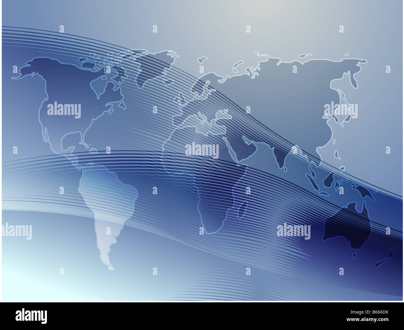 Map of the world illustration with wavy gradient curves Stock Photo - Alamy