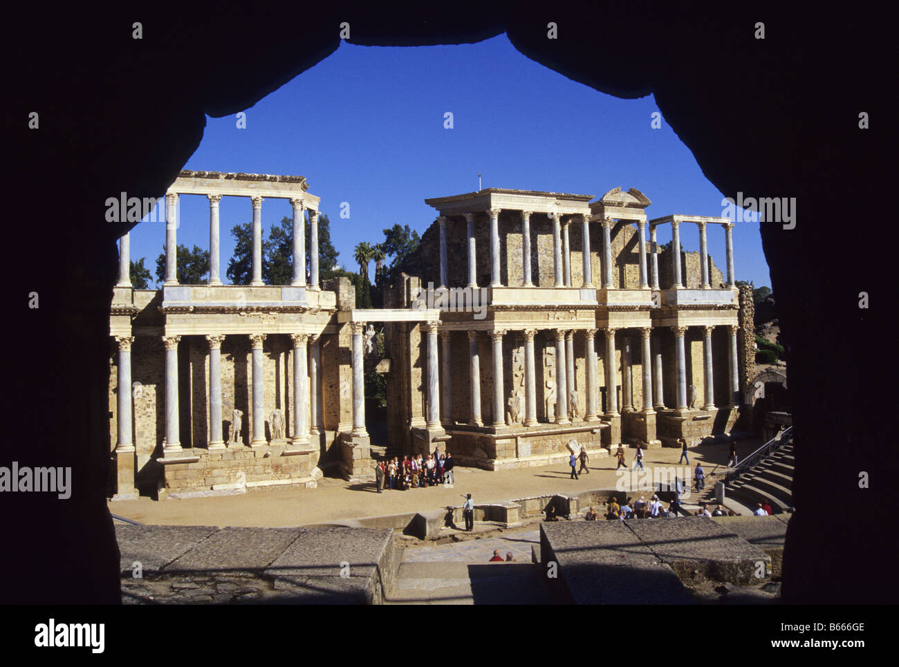 Roman Theatre MERIDA Badajoz Extremadura Spain Stock Photo