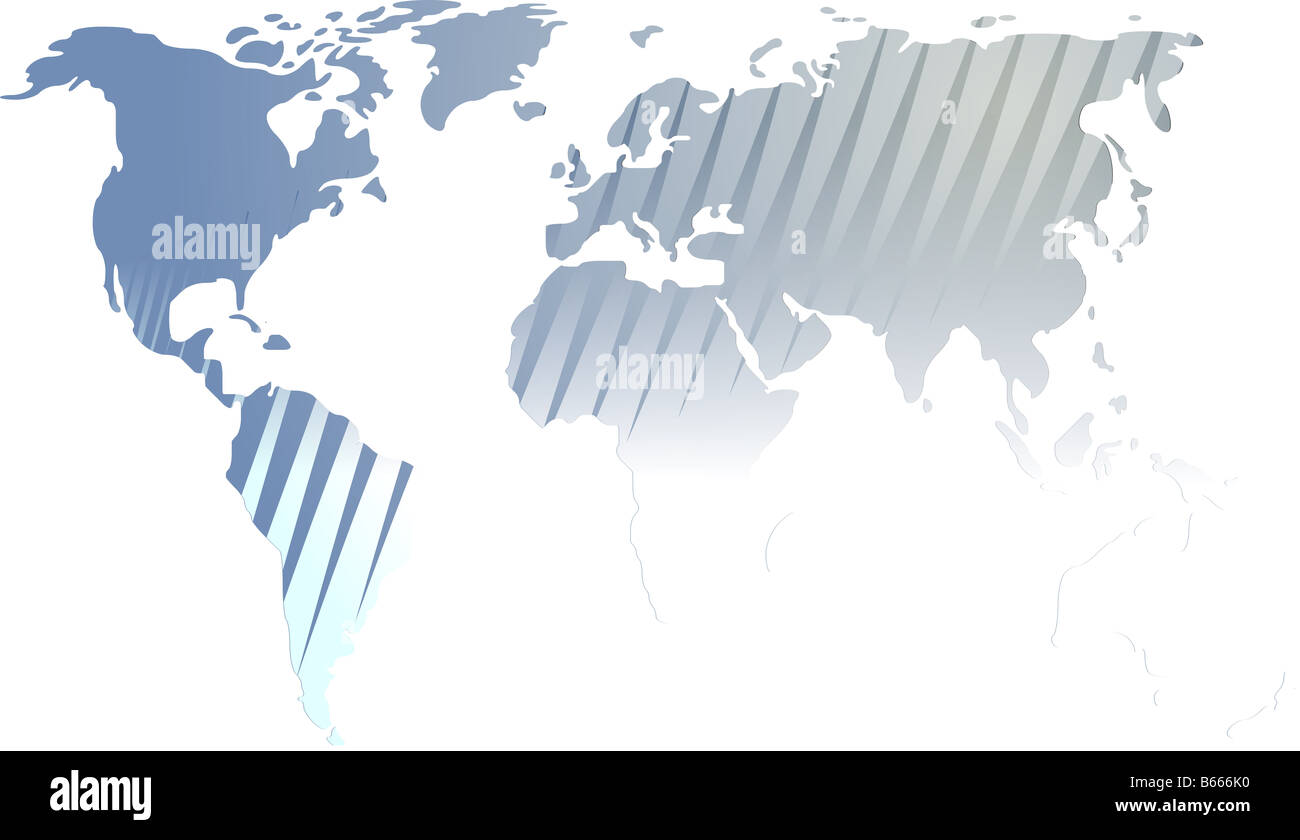 Map of the world illustration with abstract line streaks Stock Photo ...