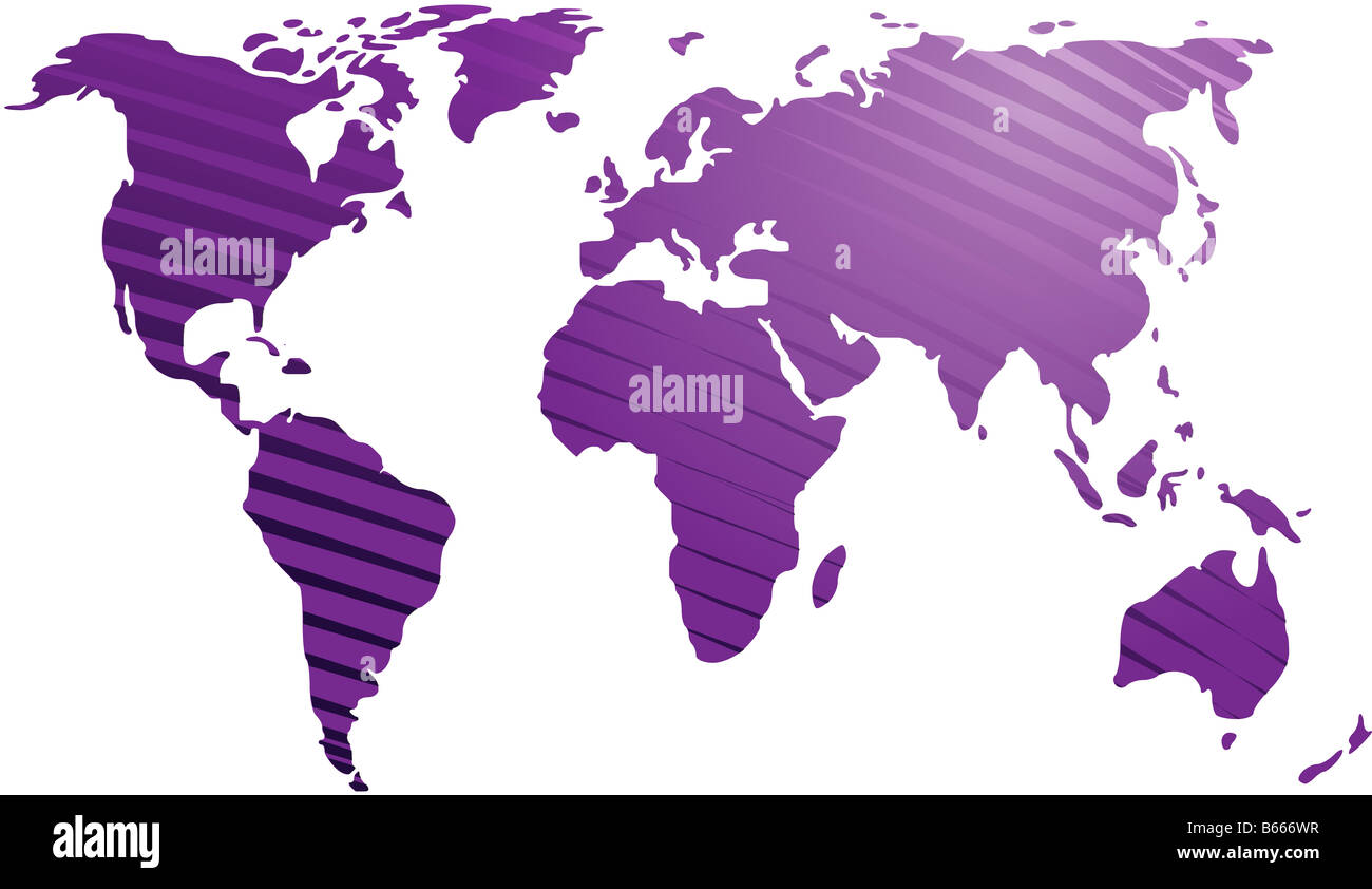 Angled world map Cut Out Stock Images & Pictures - Alamy