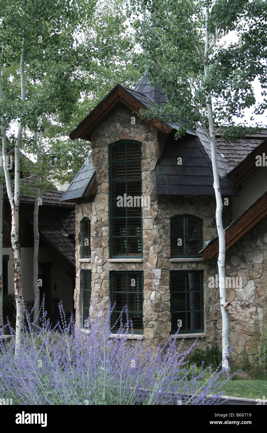 A luxury upscale home in the mountains of colorado Stock Photo Alamy