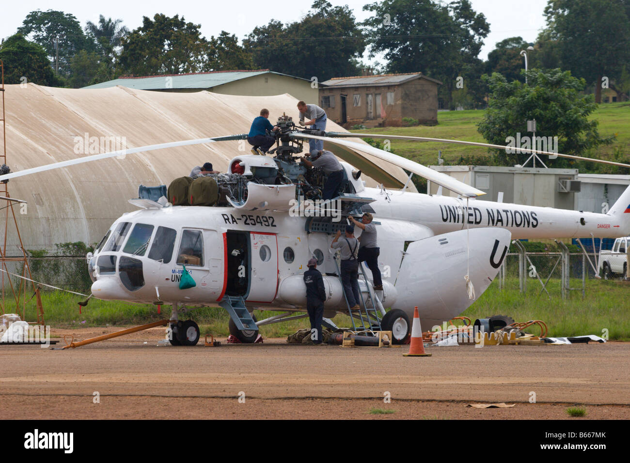 mil-8 mil-17 helicopter UN united nations aircraft Stock Photo