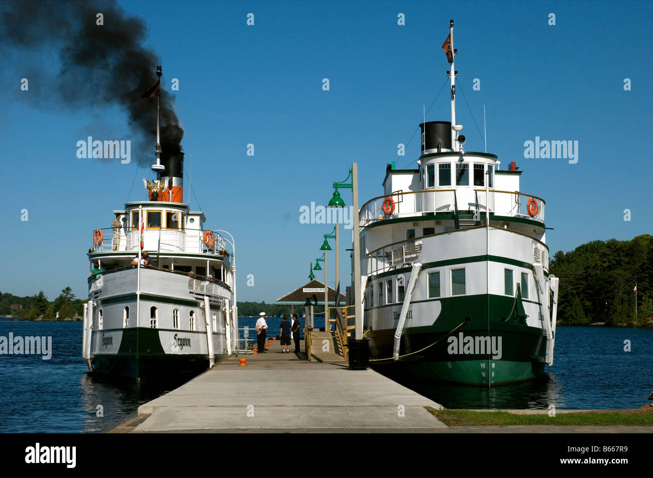 steamboat at Gravenhurst Ontario pier Stock Photo Alamy