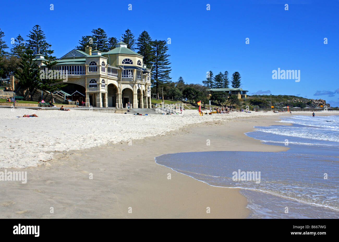 Cottesloe Indian Pavilion and Beach Perth WA Western Australia Stock Photo