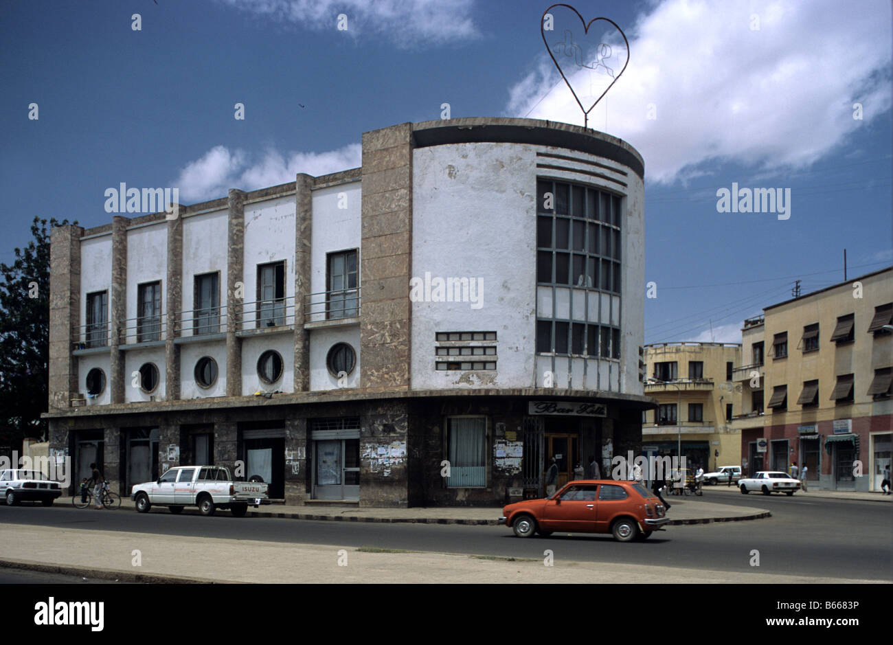 Vittorio Bar Art Deco building built in the 1930s, Asmara, Eritrea Stock Photo