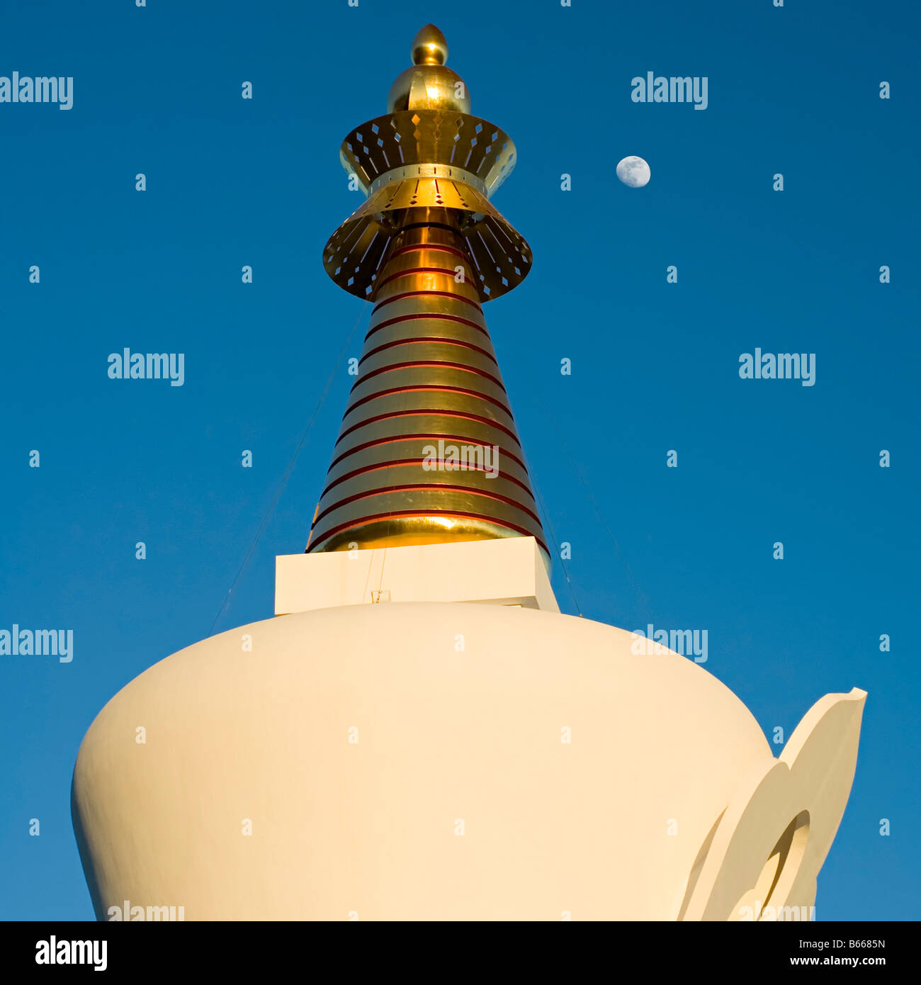 Enlightenment Stupa, Benalmadena, Spain Stock Photo