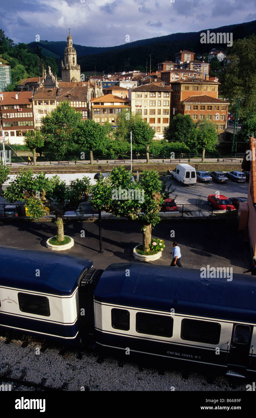 Balmaseda Station in Basque Country TRANSCANTABRIAN TRAIN through the north of SPAIN Stock Photo
