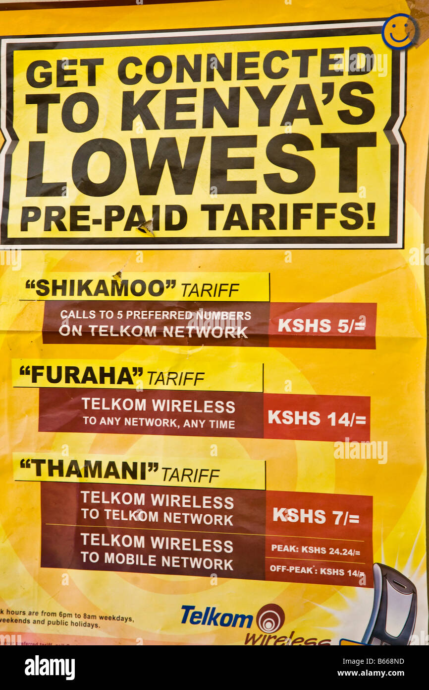 Mobile phone call charges Nairobi Kenya Africa Stock Photo Alamy