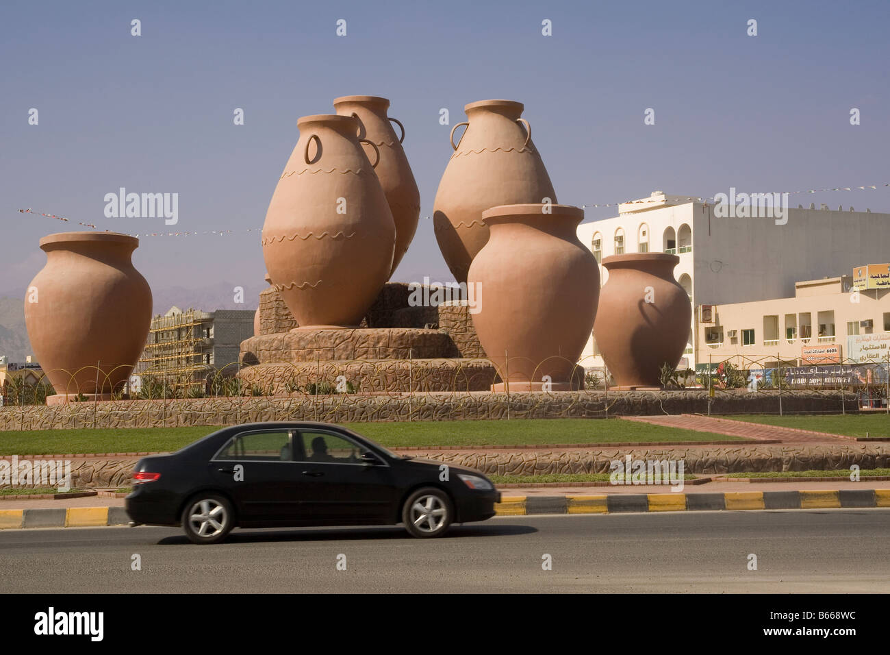 United Arab Emirates Fujairah Dibba traffic roundabout Stock Photo