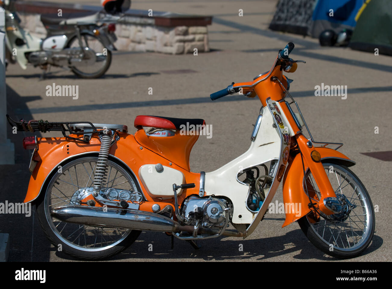 Classic Honda 50 motorbike from the seventies Stock Photo